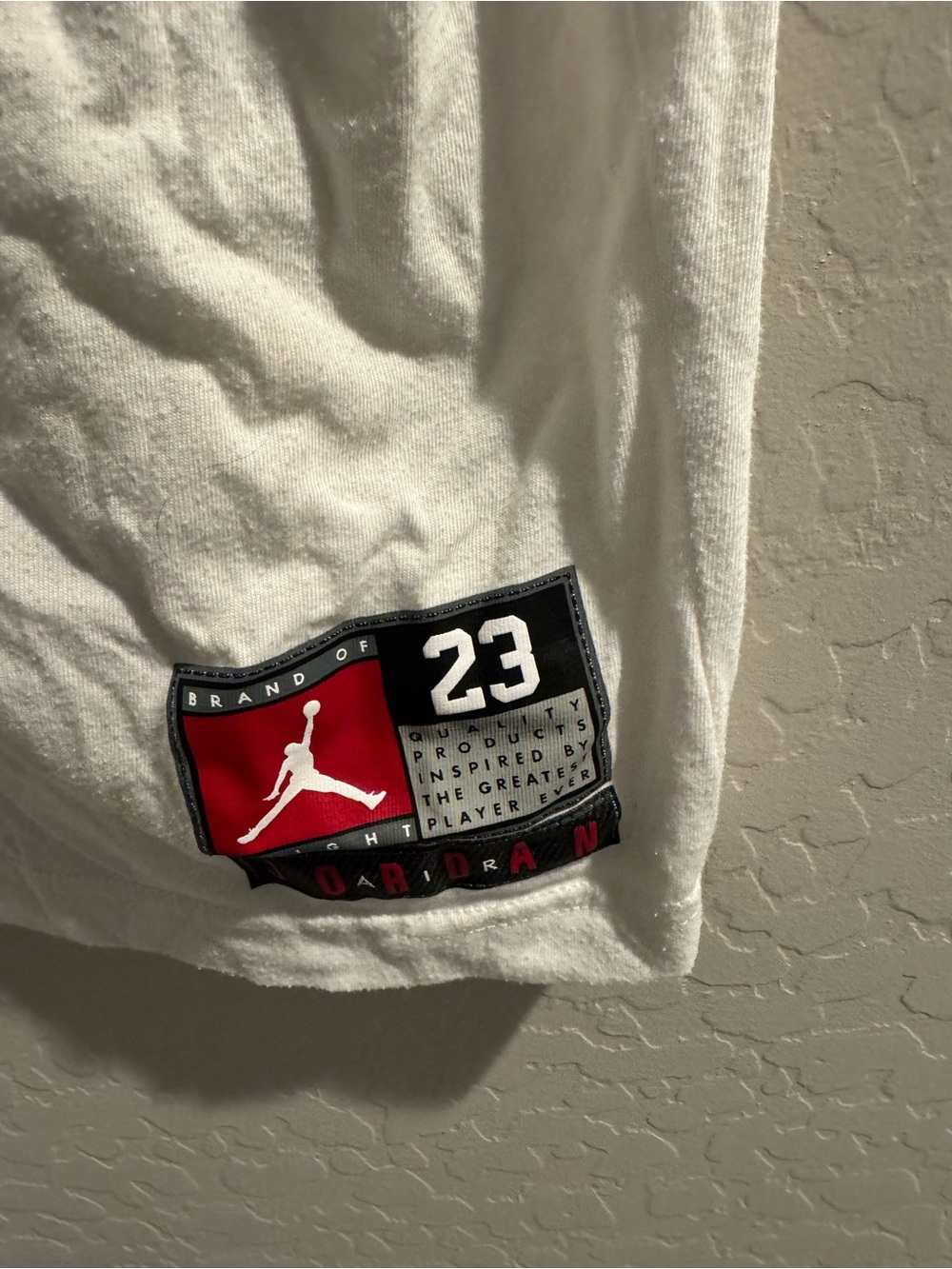 Jordan White Pajama Top with Black & Red 23 Patch